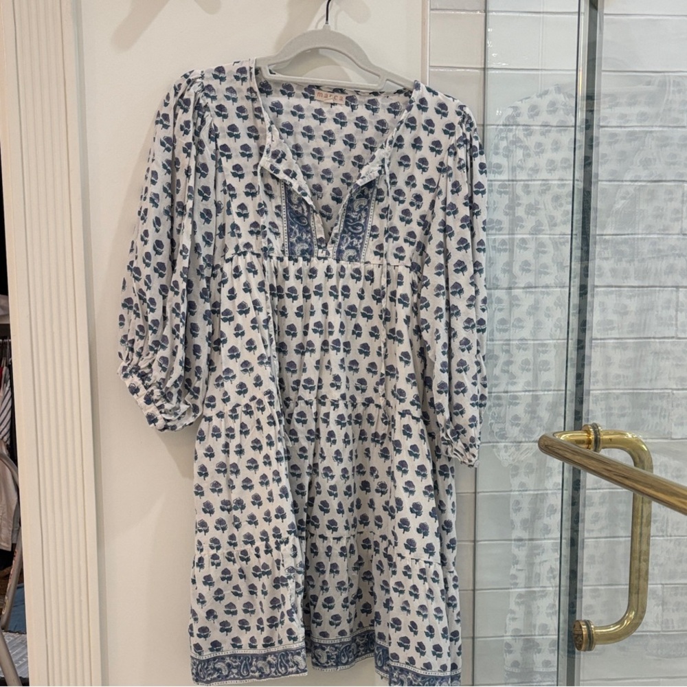 Marea Purple and Blue Leaf Pattern Shirt